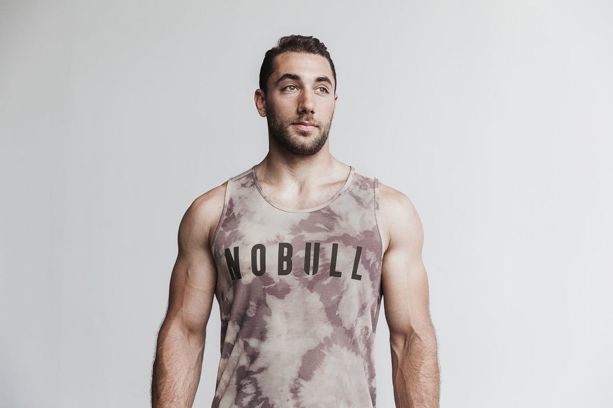 Nobull Tie-Dye Men's Tank Tops Brown | Australia (SW3452)